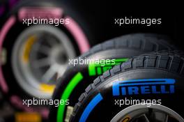 Pirelli show tyres. 10.05.2018. Formula 1 World Championship, Rd 5, Spanish Grand Prix, Barcelona, Spain, Preparation Day.