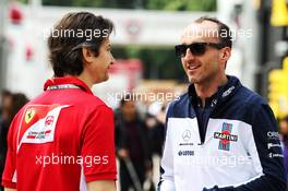 (L to R): Massimo Rivola (ITA) Ferrari Driver Academy Director with Robert Kubica (POL) Williams Reserve and Development Driver. 10.05.2018. Formula 1 World Championship, Rd 5, Spanish Grand Prix, Barcelona, Spain, Preparation Day.