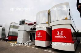 Honda motorhome. 10.05.2018. Formula 1 World Championship, Rd 5, Spanish Grand Prix, Barcelona, Spain, Preparation Day.