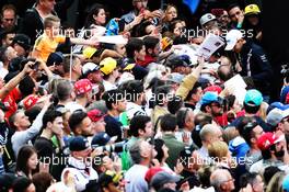Esteban Ocon (FRA) Sahara Force India F1 Team signs autographs for the fans in the F1 Fanzone. 10.05.2018. Formula 1 World Championship, Rd 5, Spanish Grand Prix, Barcelona, Spain, Preparation Day.