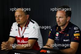 (L to R): Frederic Vasseur (FRA) Sauber F1 Team, Team Principal and Christian Horner (GBR) Red Bull Racing Team Principal in the FIA Press Conference. 22.06.2018. Formula 1 World Championship, Rd 8, French Grand Prix, Paul Ricard, France, Practice Day.
