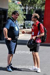 Sebastian Vettel (GER) Ferrari with Lutz Huebner, BWT? Marketing Chief. 22.06.2018. Formula 1 World Championship, Rd 8, French Grand Prix, Paul Ricard, France, Practice Day.