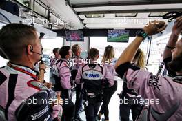 The Sahara Force India F1 Team watch the England World Cup football match. 24.06.2018. Formula 1 World Championship, Rd 8, French Grand Prix, Paul Ricard, France, Race Day.