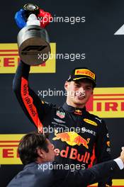 Max Verstappen (NLD) Red Bull Racing celebrates his second position on the podium. 24.06.2018. Formula 1 World Championship, Rd 8, French Grand Prix, Paul Ricard, France, Race Day.
