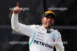 Race winner Lewis Hamilton (GBR) Mercedes AMG F1 celebrates on the podium. 24.06.2018. Formula 1 World Championship, Rd 8, French Grand Prix, Paul Ricard, France, Race Day.