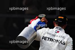 Race winner Lewis Hamilton (GBR) Mercedes AMG F1 celebrates on the podium. 24.06.2018. Formula 1 World Championship, Rd 8, French Grand Prix, Paul Ricard, France, Race Day.