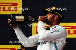 Race winner Lewis Hamilton (GBR) Mercedes AMG F1 celebrates on the podium. 24.06.2018. Formula 1 World Championship, Rd 8, French Grand Prix, Paul Ricard, France, Race Day.