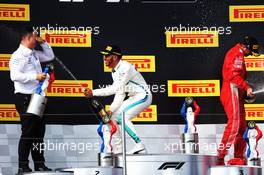 The podium (L to R): Ron Meadows (GBR) Mercedes GP Team Manager with Lewis Hamilton (GBR) Mercedes AMG F1 and Kimi Raikkonen (FIN) Ferrari. 24.06.2018. Formula 1 World Championship, Rd 8, French Grand Prix, Paul Ricard, France, Race Day.