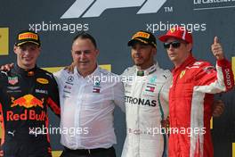 Max Verstappen (NLD) Red Bull Racing, Lewis Hamilton (GBR) Mercedes AMG F1  and Kimi Raikkonen (FIN) Scuderia Ferrari  24.06.2018. Formula 1 World Championship, Rd 8, French Grand Prix, Paul Ricard, France, Race Day.