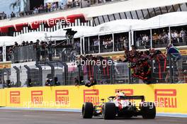 Red Bull Racing celebrate third position for Max Verstappen (NLD) Red Bull Racing RB14 at the end of the race. 24.06.2018. Formula 1 World Championship, Rd 8, French Grand Prix, Paul Ricard, France, Race Day.