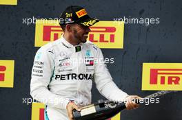 Race winner Lewis Hamilton (GBR) Mercedes AMG F1 celebrates on the podium. 24.06.2018. Formula 1 World Championship, Rd 8, French Grand Prix, Paul Ricard, France, Race Day.