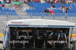 Williams pit gantry in the rain. 23.06.2018. Formula 1 World Championship, Rd 8, French Grand Prix, Paul Ricard, France, Qualifying Day.