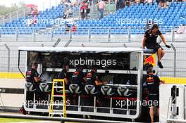 Red Bull Racing pit gantry as rain falls in the third practice session. 23.06.2018. Formula 1 World Championship, Rd 8, French Grand Prix, Paul Ricard, France, Qualifying Day.