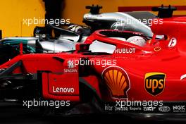 Sebastian Vettel (GER) Ferrari SF71H and Lewis Hamilton (GBR) Mercedes AMG F1 W09 in qualifying parc ferme. 23.06.2018. Formula 1 World Championship, Rd 8, French Grand Prix, Paul Ricard, France, Qualifying Day.