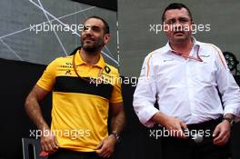 (L to R): Cyril Abiteboul (FRA) Renault Sport F1 Managing Director with Eric Boullier (FRA) McLaren Racing Director. 23.06.2018. Formula 1 World Championship, Rd 8, French Grand Prix, Paul Ricard, France, Qualifying Day.