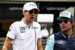 (L to R): Esteban Ocon (FRA) Sahara Force India F1 Team and Lance Stroll (CDN) Williams on the drivers parade. 24.06.2018. Formula 1 World Championship, Rd 8, French Grand Prix, Paul Ricard, France, Race Day.