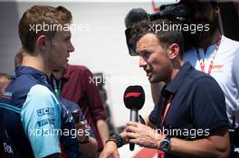 (L to R): Sergey Sirotkin (RUS) Williams with Will Buxton (GBR) F1 Digital Presenter. 21.06.2018. Formula 1 World Championship, Rd 8, French Grand Prix, Paul Ricard, France, Preparation Day.