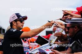 Sergio Perez (MEX) Sahara Force India F1 signs autographs for the fans. 21.06.2018. Formula 1 World Championship, Rd 8, French Grand Prix, Paul Ricard, France, Preparation Day.