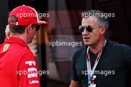 (L to R): Kimi Raikkonen (FIN) Ferrari with Jean Alesi (FRA). 21.06.2018. Formula 1 World Championship, Rd 8, French Grand Prix, Paul Ricard, France, Preparation Day.