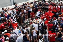 A Ferrari SF71H and fans in the pit lane. 21.06.2018. Formula 1 World Championship, Rd 8, French Grand Prix, Paul Ricard, France, Preparation Day.