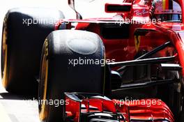 Sebastian Vettel (GER) Ferrari SF71H - worn tyre. 06.07.2018. Formula 1 World Championship, Rd 10, British Grand Prix, Silverstone, England, Practice Day.