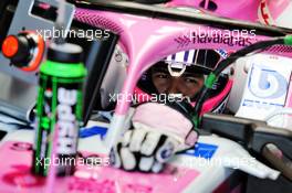 Sergio Perez (MEX) Sahara Force India F1 VJM11. 06.07.2018. Formula 1 World Championship, Rd 10, British Grand Prix, Silverstone, England, Practice Day.