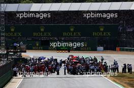 The grid before the start of the race. 08.07.2018. Formula 1 World Championship, Rd 10, British Grand Prix, Silverstone, England, Race Day.