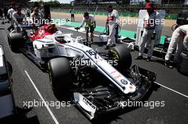 Charles Leclerc (MON) Sauber F1 Team C37 on the grid. 08.07.2018. Formula 1 World Championship, Rd 10, British Grand Prix, Silverstone, England, Race Day.