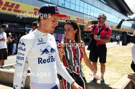 Brendon Hartley (NZL) Scuderia Toro Rosso with Rachel Brookes (GBR) Sky Sports F1 Reporter on the grid. 08.07.2018. Formula 1 World Championship, Rd 10, British Grand Prix, Silverstone, England, Race Day.