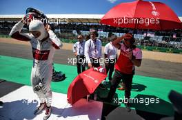 Charles Leclerc (MON) Sauber F1 Team on the grid. 08.07.2018. Formula 1 World Championship, Rd 10, British Grand Prix, Silverstone, England, Race Day.