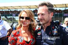 Christian Horner (GBR) Red Bull Racing Team Principal with wife Geri Horner(GBR) Singer on the grid. 08.07.2018. Formula 1 World Championship, Rd 10, British Grand Prix, Silverstone, England, Race Day.