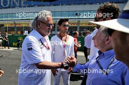 Dr. Vijay Mallya (IND) Sahara Force India F1 Team Owner with son Sid Mallya (IND) and Jean Todt (FRA) FIA President on the grid. 08.07.2018. Formula 1 World Championship, Rd 10, British Grand Prix, Silverstone, England, Race Day.