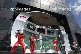 Lewis Hamilton (GBR) Mercedes AMG F1 , Sebastian Vettel (GER) Scuderia Ferrari and Kimi Raikkonen (FIN) Scuderia Ferrari  08.07.2018. Formula 1 World Championship, Rd 10, British Grand Prix, Silverstone, England, Race Day.