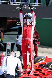 Race winner Sebastian Vettel (GER) Ferrari SF71H celebrates in parc ferme. 08.07.2018. Formula 1 World Championship, Rd 10, British Grand Prix, Silverstone, England, Race Day.