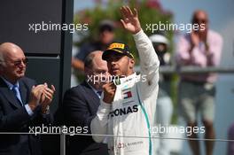 2nd place Lewis Hamilton (GBR) Mercedes AMG F1 W09. 08.07.2018. Formula 1 World Championship, Rd 10, British Grand Prix, Silverstone, England, Race Day.