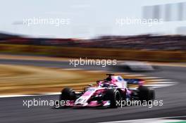 Sergio Perez (MEX) Sahara Force India F1 VJM11. 08.07.2018. Formula 1 World Championship, Rd 10, British Grand Prix, Silverstone, England, Race Day.
