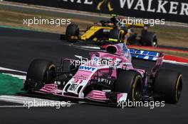 Sergio Perez (MEX) Sahara Force India F1 VJM11. 08.07.2018. Formula 1 World Championship, Rd 10, British Grand Prix, Silverstone, England, Race Day.