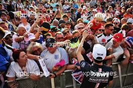 Esteban Ocon (FRA) Sahara Force India F1 Team signs autographs for the fans at the Sahara Force India F1 Team Fan Zone. 07.07.2018. Formula 1 World Championship, Rd 10, British Grand Prix, Silverstone, England, Qualifying Day.