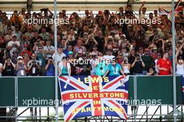 Lewis Hamilton (GBR) Mercedes AMG F1 fans in the grandstand. 07.07.2018. Formula 1 World Championship, Rd 10, British Grand Prix, Silverstone, England, Qualifying Day.