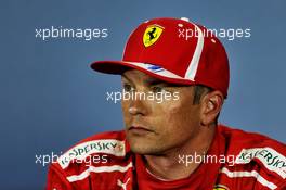 Kimi Raikkonen (FIN) Ferrari in the FIA Press Conference. 07.07.2018. Formula 1 World Championship, Rd 10, British Grand Prix, Silverstone, England, Qualifying Day.