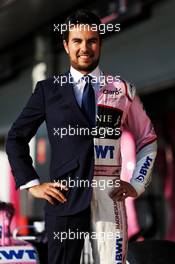 Sergio Perez (MEX) Sahara Force India F1 - Apsley Tailors. 05.07.2018. Formula 1 World Championship, Rd 10, British Grand Prix, Silverstone, England, Preparation Day.
