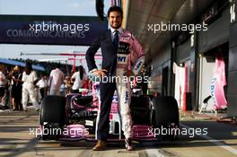 Sergio Perez (MEX) Sahara Force India F1 - Apsley Tailors. 05.07.2018. Formula 1 World Championship, Rd 10, British Grand Prix, Silverstone, England, Preparation Day.