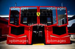 Ferrari trucks in the paddock. 05.07.2018. Formula 1 World Championship, Rd 10, British Grand Prix, Silverstone, England, Preparation Day.