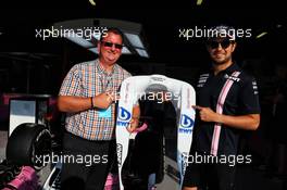 Sergio Perez (MEX) Sahara Force India F1 - Breast Cancer Care. 05.07.2018. Formula 1 World Championship, Rd 10, British Grand Prix, Silverstone, England, Preparation Day.