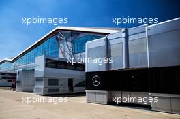 Mercedes AMG F1 trucks in the paddock. 05.07.2018. Formula 1 World Championship, Rd 10, British Grand Prix, Silverstone, England, Preparation Day.