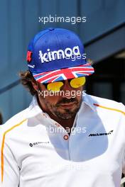 Fernando Alonso (ESP) McLaren. 05.07.2018. Formula 1 World Championship, Rd 10, British Grand Prix, Silverstone, England, Preparation Day.