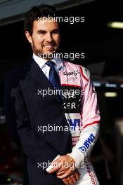 Sergio Perez (MEX) Sahara Force India F1 - Apsley Tailors. 05.07.2018. Formula 1 World Championship, Rd 10, British Grand Prix, Silverstone, England, Preparation Day.