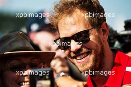 Sebastian Vettel (GER) Ferrari with fans. 05.07.2018. Formula 1 World Championship, Rd 10, British Grand Prix, Silverstone, England, Preparation Day.