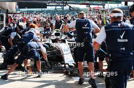 Claire Williams (GBR) Williams Deputy Team Principal practices a pit stop in the Williams FW41. 05.07.2018. Formula 1 World Championship, Rd 10, British Grand Prix, Silverstone, England, Preparation Day.