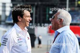 (L to R): Toto Wolff (GER) Mercedes AMG F1 Shareholder and Executive Director with Lawrence Stroll (CDN) Businessman and father of Lance Stroll (CDN) Williams. 20.07.2018. Formula 1 World Championship, Rd 11, German Grand Prix, Hockenheim, Germany, Practice Day.